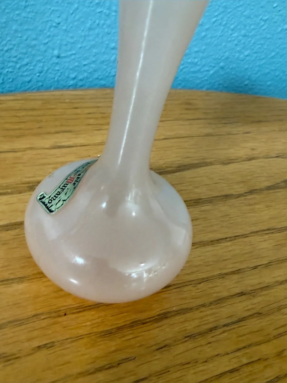 Vintage Murano Pink Opaline Glass Bud Vase Sticker